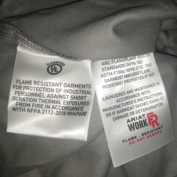 Ariat FR Solid Gray L/S Work Shirt Silver Fox CAT2 ARC Men's Size Small … - Picture 10 of 10